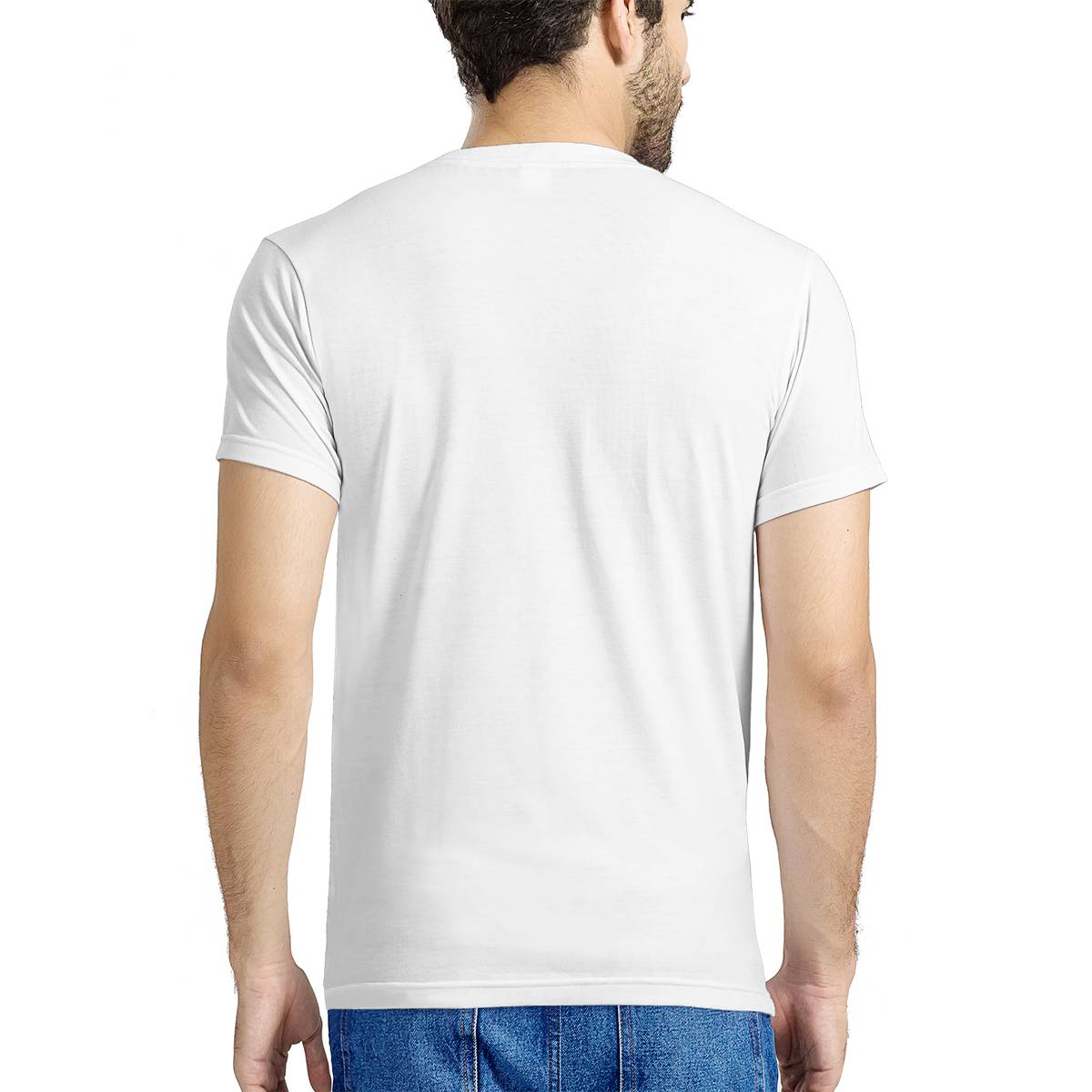 -- DV-007 Single Print White T-shirt --